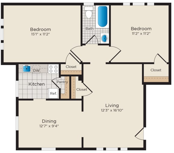 1 Bedrooms in Silver Spring Falkland Chase Floor Plans For Rent